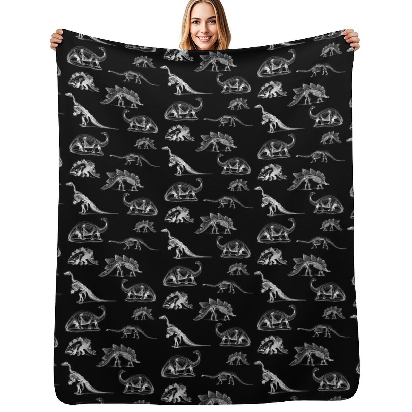 3D Printing X Ray - Coperta vintage con dinosauri e scheletri