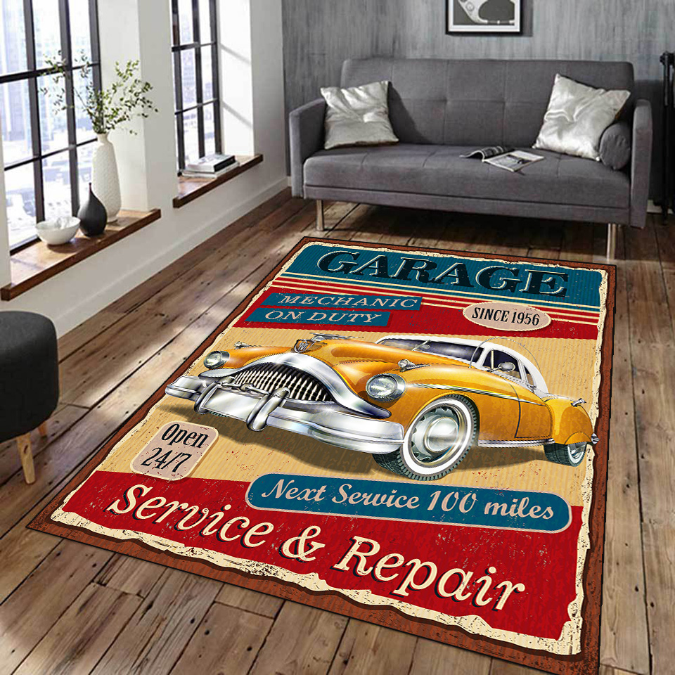 3D Printing Tablet - Retro Classic Motorcycle Car Poster Tappeto