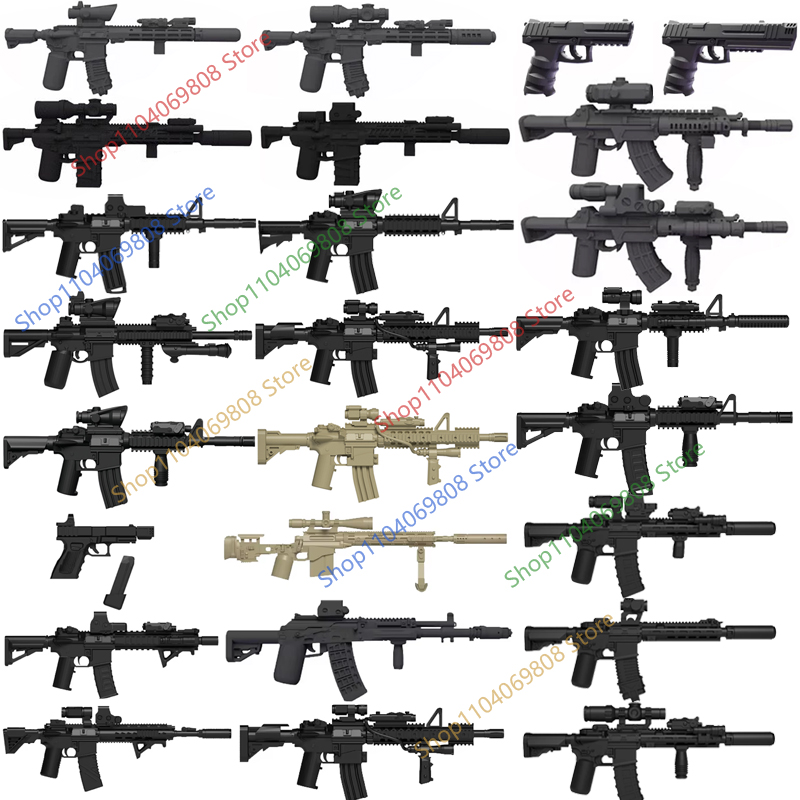 3D Printing Lego Bricks - Soldati Militari Figure Accessori per Pistole