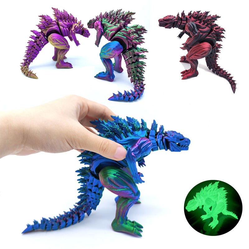 3D Printing Drawing - Action Figure di Dinosauro Muscoloso Stampato