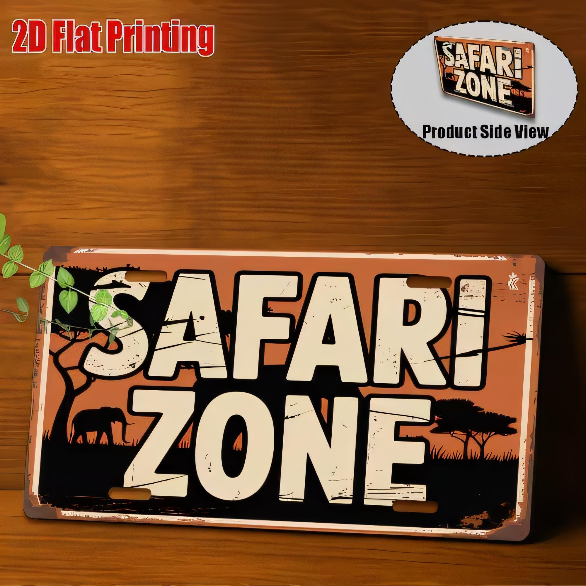 3D Printing Zone - Targa in Metallo Stile Vintage Safari
