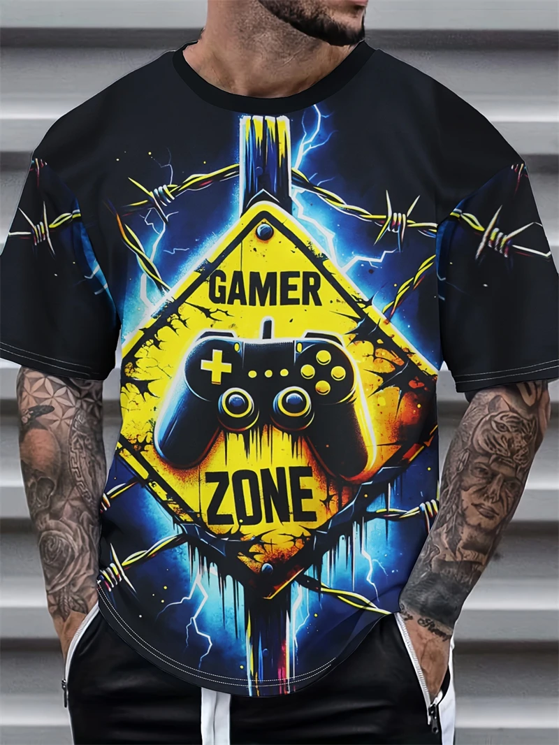3D Printing Zone - T-shirt da uomo con stampa Gamer
