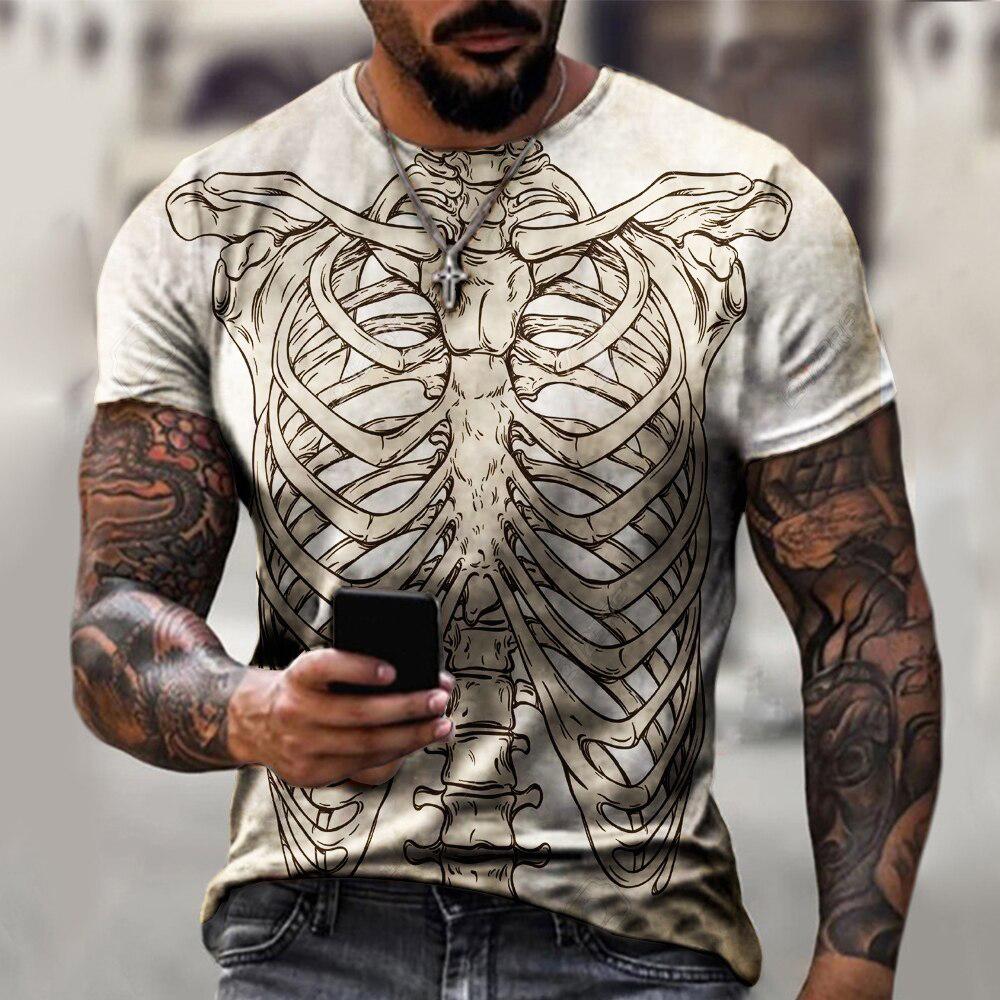 T-shirt casual gotica da uomo  - 3D Printing X Ray recensione e prezzo