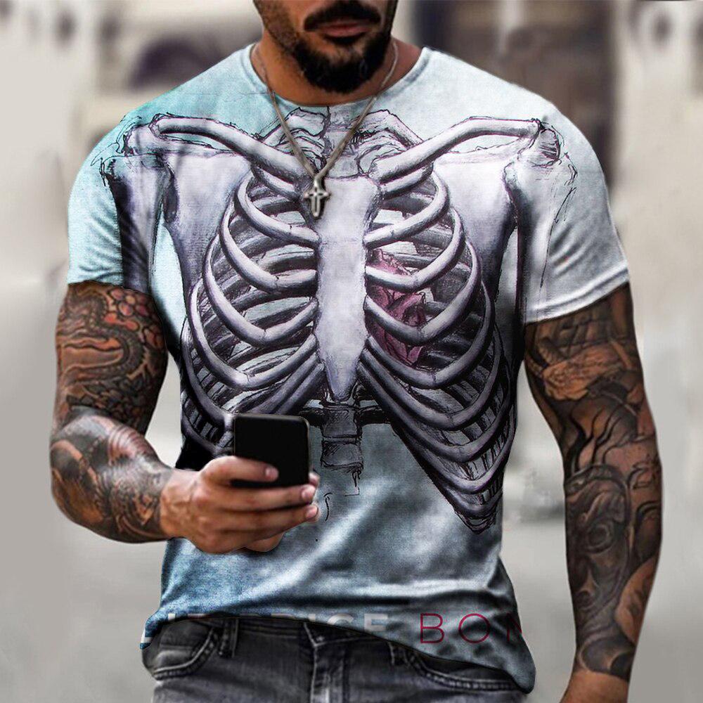 T-shirt casual gotica da uomo  - 3D Printing X Ray recensione e prezzo