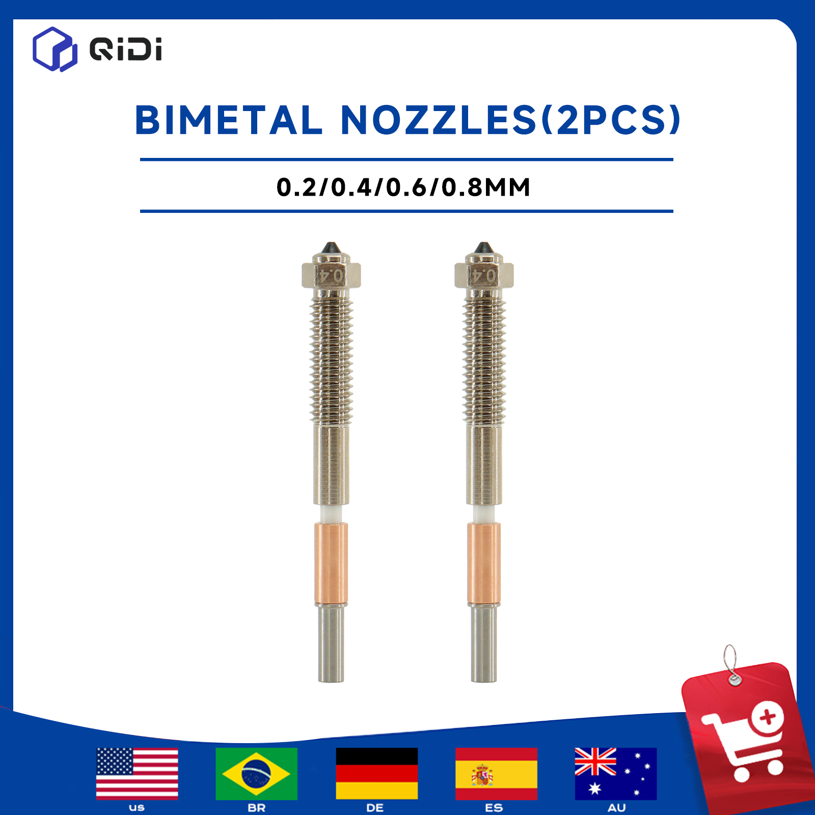 Kit di 2 Ugelli Bimetallici QI - 3D Printing News recensione e prezzo